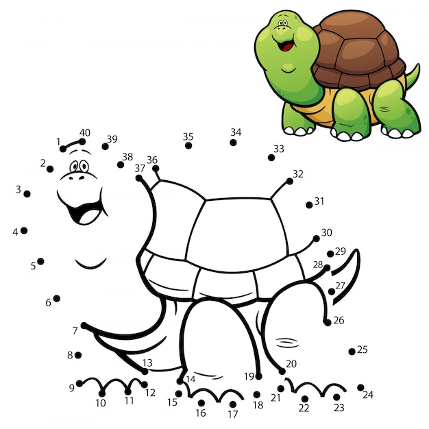 Cheerful Turtle Connects the Dots in Playful Illustration | Jiffy Designs