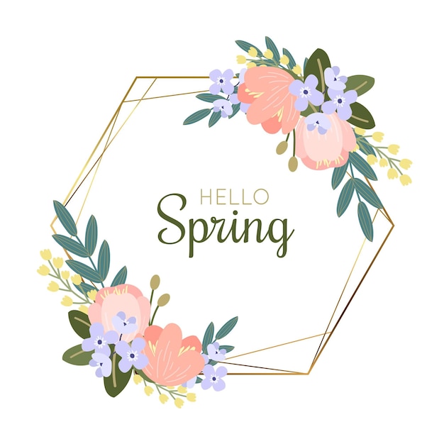 Vibrant Spring Floral Wreath with Greeting Text | Jiffy Designs