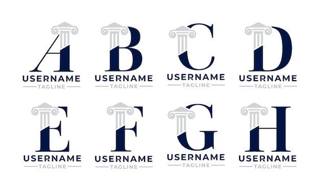 Elegant Monogram Logos with Classic Greek Column Motif | Jiffy Designs