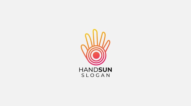 Vibrant Hand-Shaped Logo with Radiant Sun Motif | Jiffy Designs