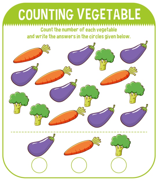 Counting Vegetables: Colorful Produce in a Playful Grid | Jiffy Designs