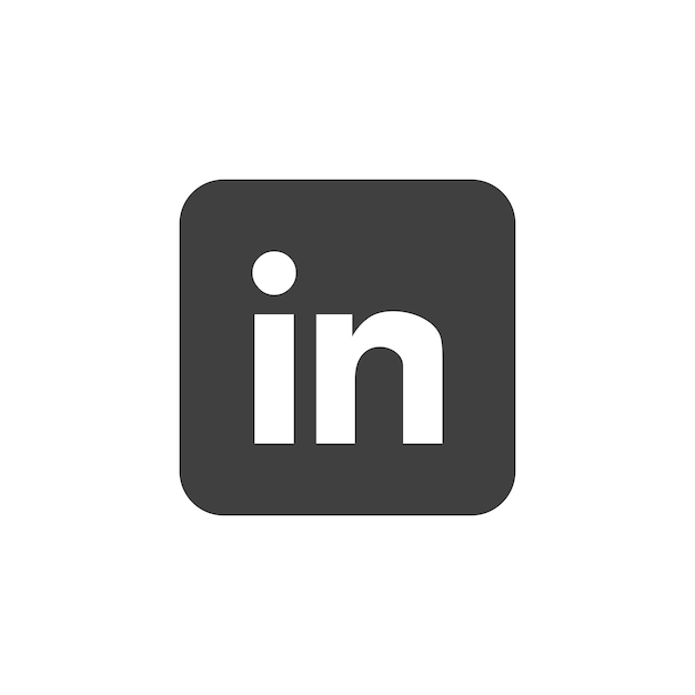 Iconic LinkedIn Symbol in Minimalist Black and White | Jiffy Designs