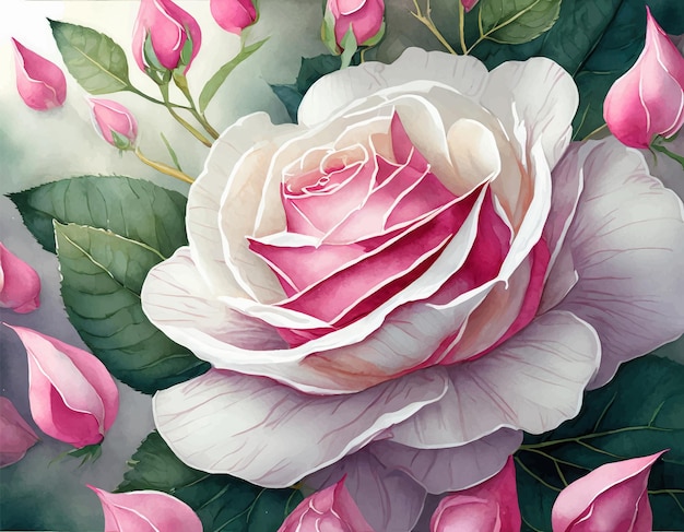 Vibrant Bloom of Delicate Pink and White Roses | Jiffy Designs