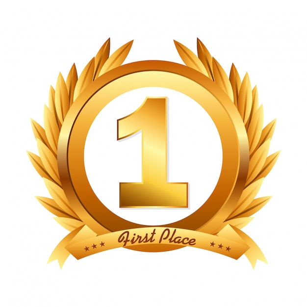Golden First Place Award with Laurel Wreath | Jiffy Designs