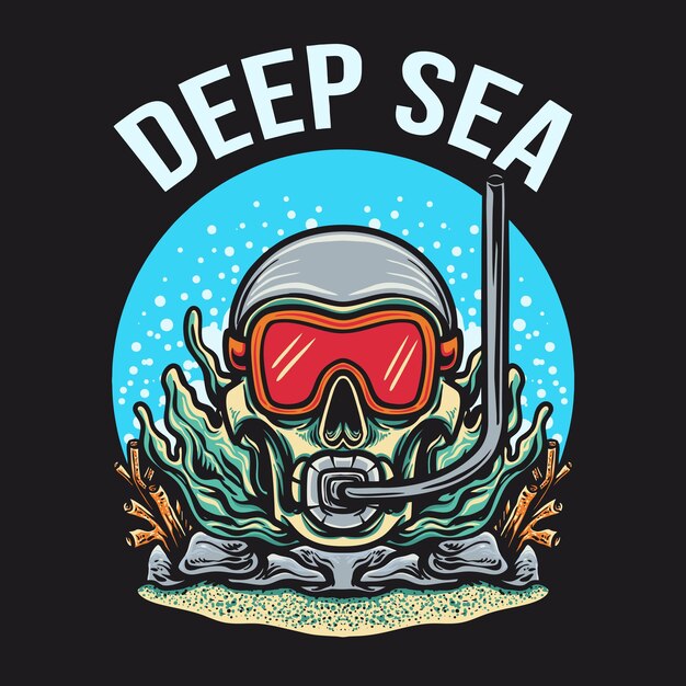 Captivating Deep Sea Diving Emblem with Vibrant Underwater Scenery ...