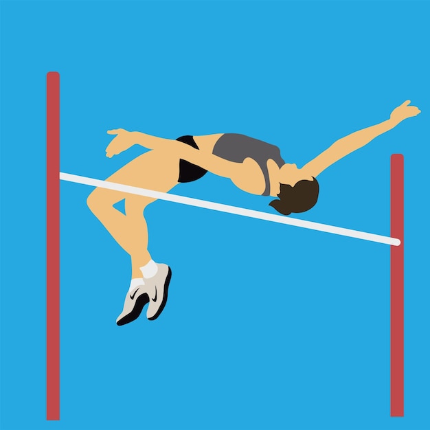Dynamic High Jump Athlete Soaring Over Hurdle | Jiffy Designs
