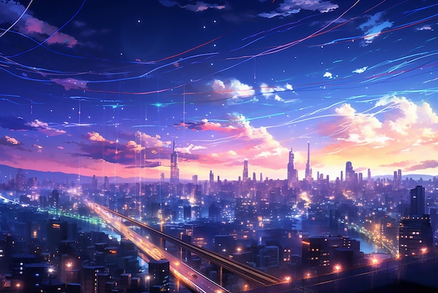 Mesmerizing Cityscape Under a Starry Night Sky | Jiffy Designs