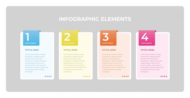 Vibrant Infographic Elements with Numbered Sections and Descriptive ...