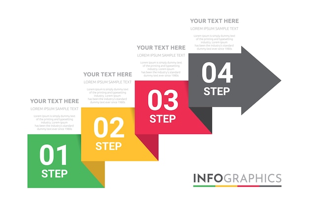 Vibrant Step-by-Step Infographic with Numbered Arrows | Jiffy Designs