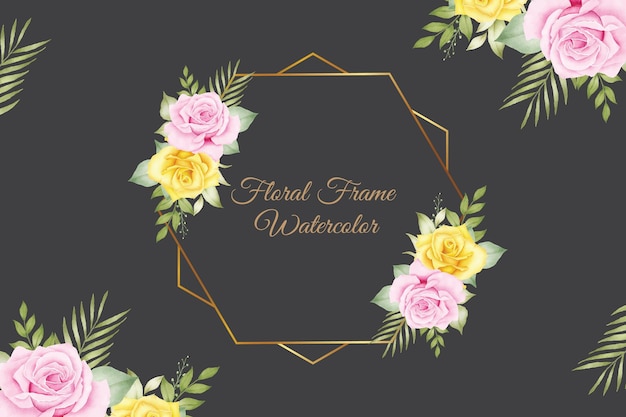 Elegant Floral Frame with Golden Accents on Dark Background | Jiffy Designs