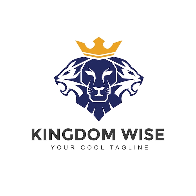 Regal Lion Crest with Golden Crown Emblem | Jiffy Designs