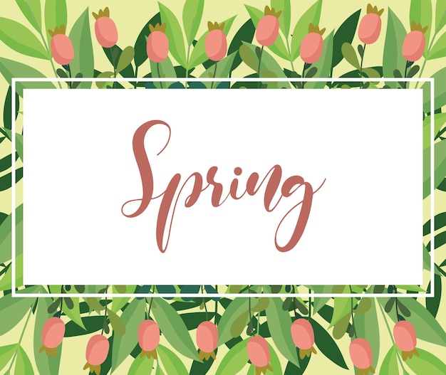 Vibrant Spring Floral Frame with Calligraphic Text | Jiffy Designs