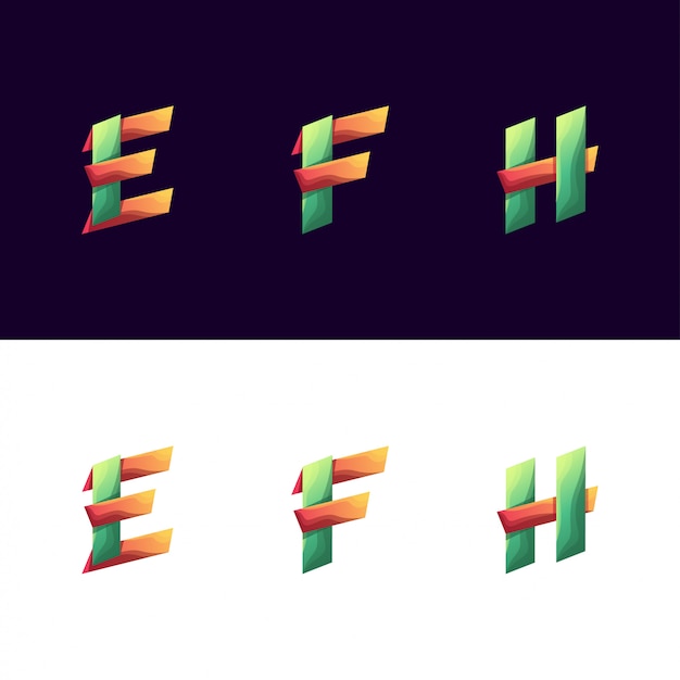 Vibrant Geometric Monogram Letters in Bold Overlapping Shapes | Jiffy ...