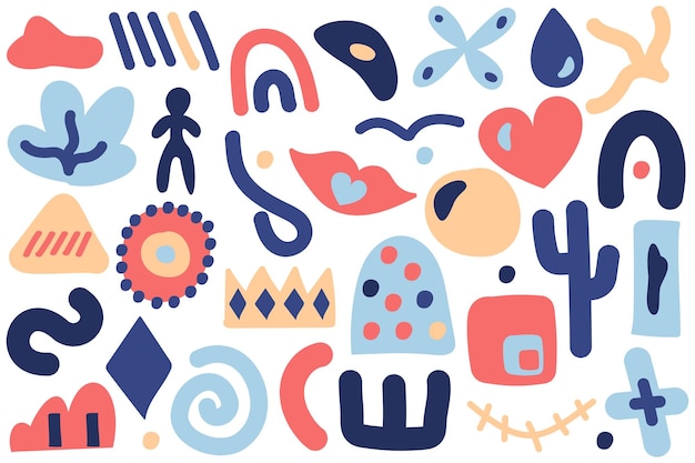 Vibrant Abstract Shapes and Symbols in Playful Composition | Jiffy Designs