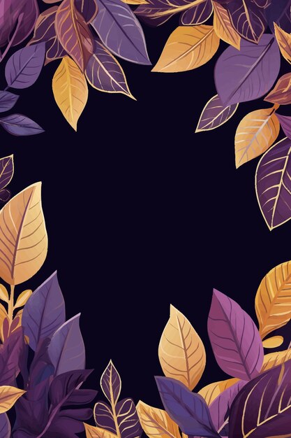 Vibrant Autumn Leaves Frame on Dark Background | Jiffy Designs