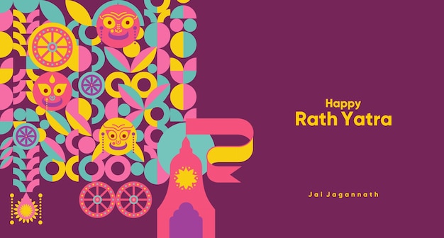 Vibrant Rath Yatra Celebration with Joyful Symbols and Shapes | Jiffy ...
