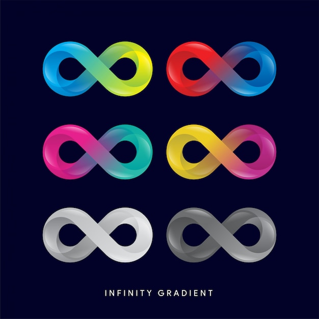 Vibrant Infinity Symbols in Gradient Colors on Dark Background | Jiffy ...