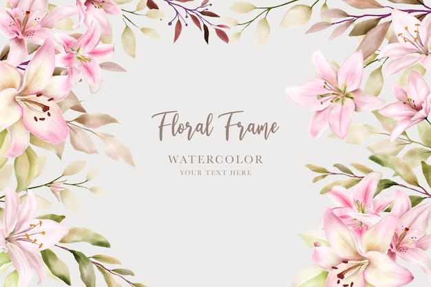 Delicate Pink Floral Watercolor Frame with Elegant Blooms | Jiffy Designs