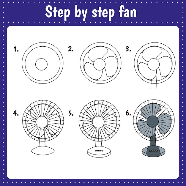 Detailed Depiction of a Step-by-Step Fan Illustration | Jiffy Designs