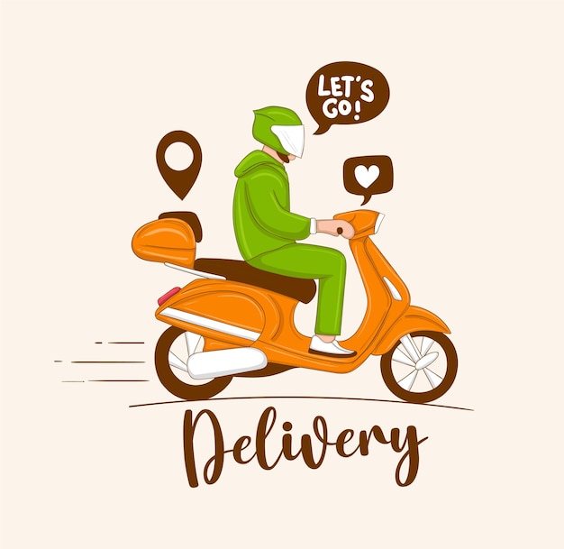 Delivery Rider Zipping Through the City on a Scooter | Jiffy Designs