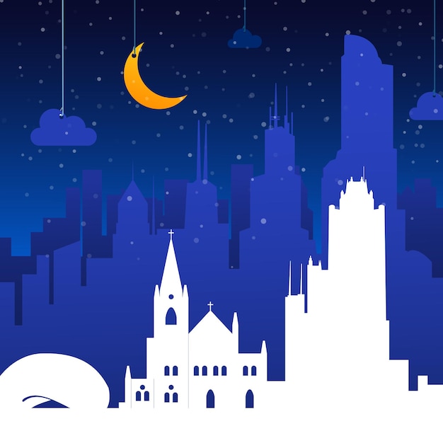Enchanting Cityscape Under the Starry Night Sky | Jiffy Designs