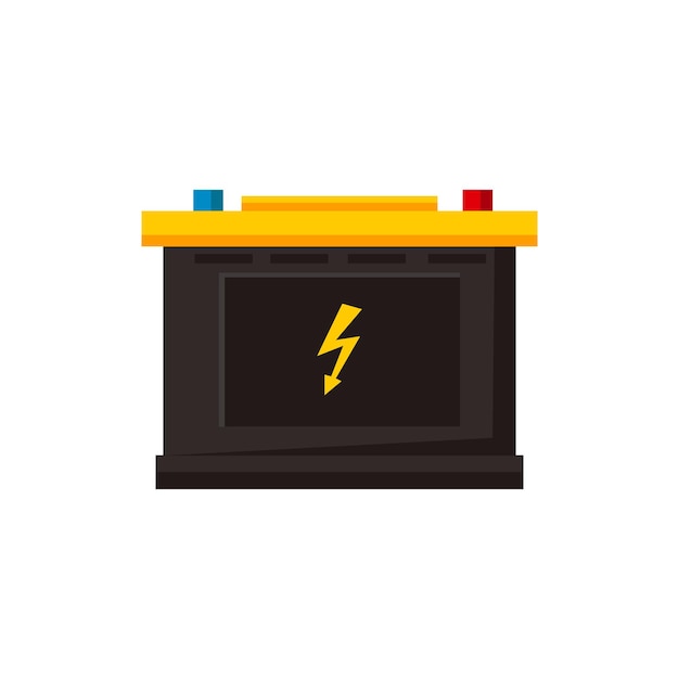 Vibrant Car Battery with Colorful Terminals and Lightning Bolt Jiffy