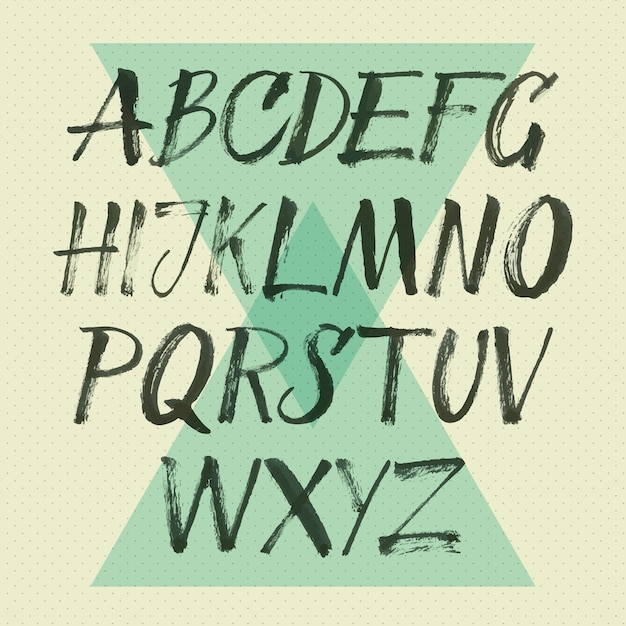 Handwritten Alphabet with Textured Green Background | Jiffy Designs