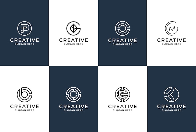 Minimalist Monogram Logos with Geometric Shapes and Initials | Jiffy ...