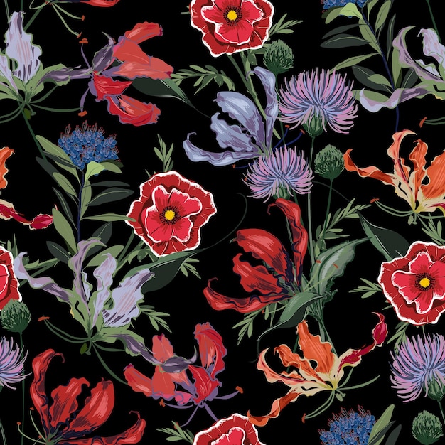 Vibrant Floral Tapestry: A Captivating Botanical Masterpiece | Jiffy ...