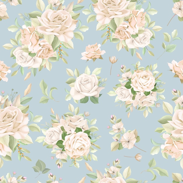 Delicate Blush Rose Bouquets on Powder Blue Background | Jiffy Designs