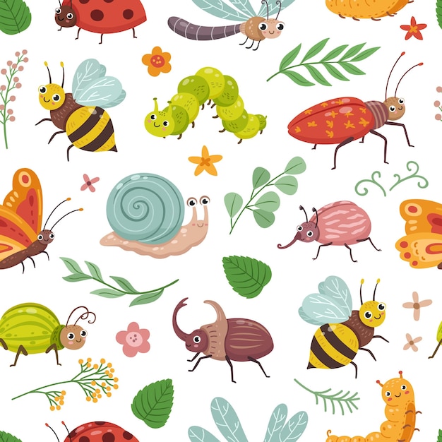 Vibrant Insect Illustrations with Whimsical Patterns and Textures ...