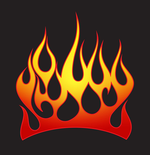 Fire Flames, Red And Yellow Gradient Colored, Isolated Vector Element ...