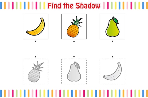 Matching Fruits and Their Shadows | Jiffy Designs