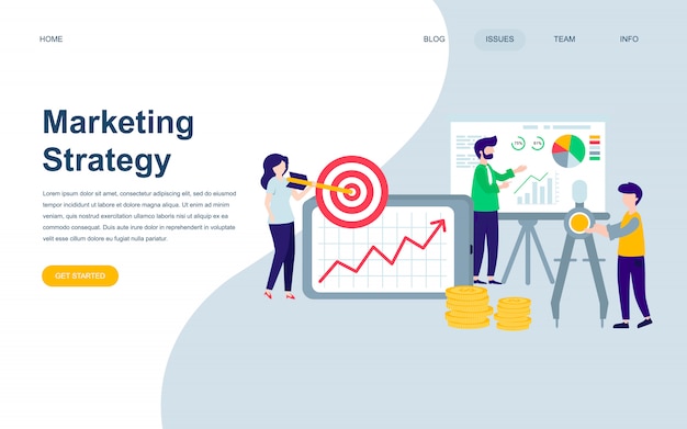 Marketing Strategy Illustration with Professionals and Data ...