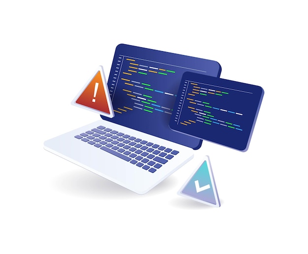 Vibrant Coding Workspace with Laptop and Geometric Shapes | Jiffy Designs