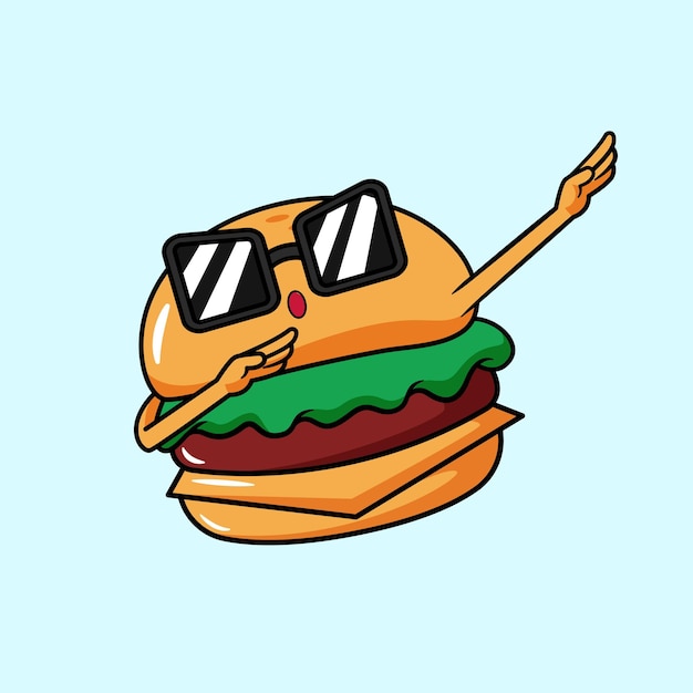 Cool Burger with Sunglasses, Playful and Vibrant Illustration | Jiffy ...