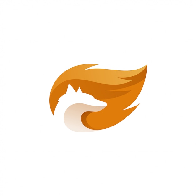 Majestic Fiery Fox Silhouette with Flowing Tail | Jiffy Designs