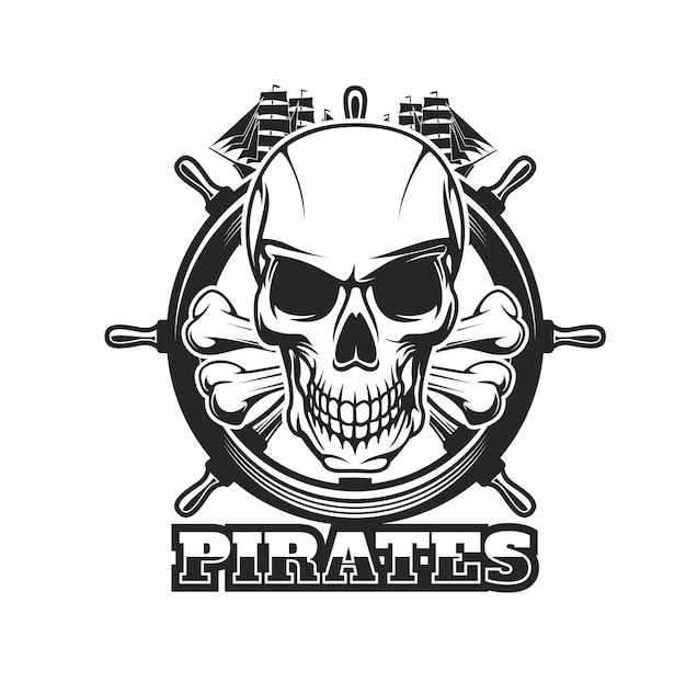 Menacing Pirate Skull Emblem with Crossed Swords | Jiffy Designs