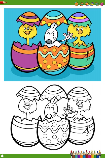 Cheerful Easter Chicks Hatching from Colorful Decorated Eggs | Jiffy ...