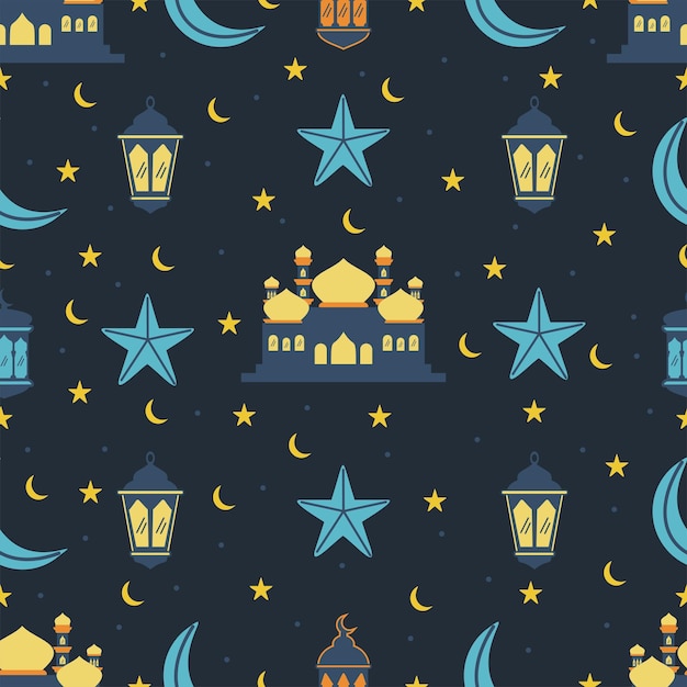 Whimsical Celestial Nightscape with Crescent Moons and Twinkling Stars ...