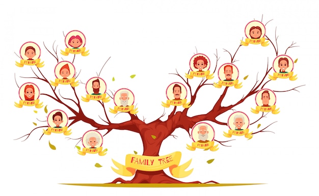 Vibrant Family Tree with Portraits Showcasing Diverse Members | Jiffy ...