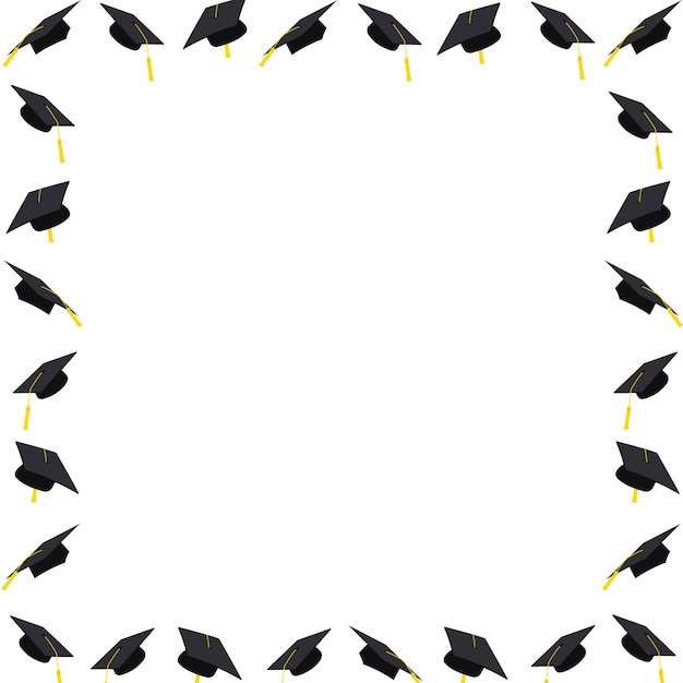 Graduation Caps Frame Celebrating Academic Achievement | Jiffy Designs