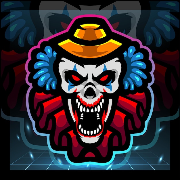 Sinister Clown Face with Vibrant Colors and Menacing Expression | Jiffy ...