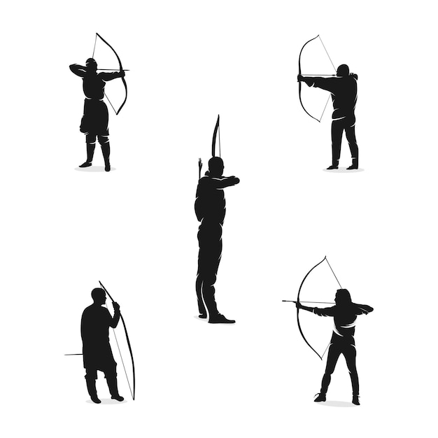 Silhouettes of Archers Wielding Bows in Dramatic Poses | Jiffy Designs