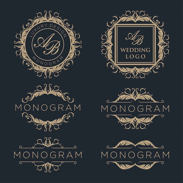 Elegant Monogram Frames with Ornate Flourishes and Calligraphy | Jiffy ...
