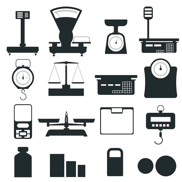 Diverse Weighing Scales and Measurement Devices in Minimalist Style ...