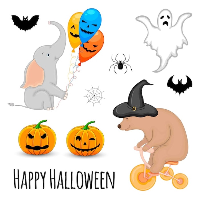 Festive Halloween Imagery with Playful Elements EPS JPG SVG Digital Asset Downloadable Files Main Image