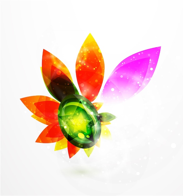 Vibrant Floral Emblem with Gemstone Centerpiece | Jiffy Designs