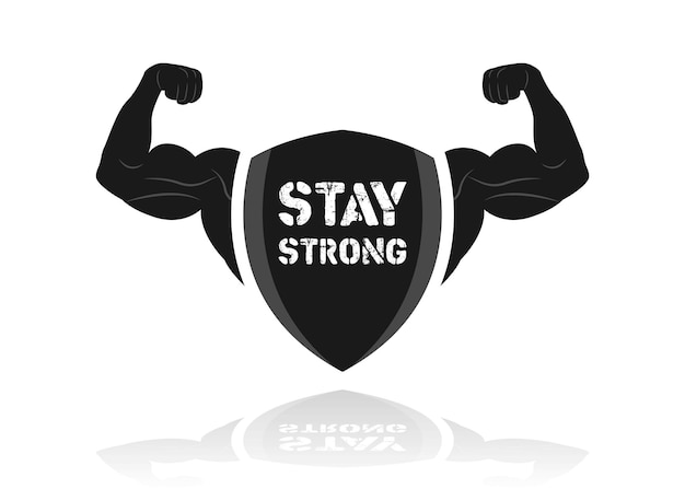 Powerful Silhouette Emblem with Motivational 'Stay Strong' Text | Jiffy ...