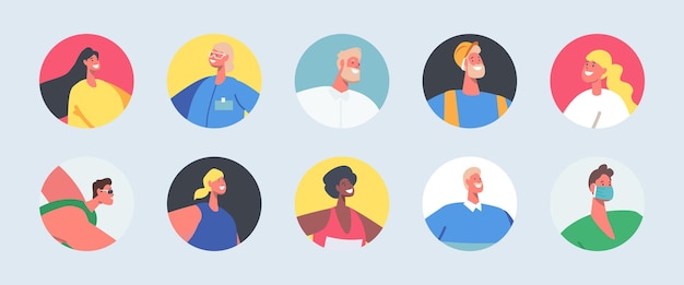 Diverse Collection of Vibrant Character Portraits | Jiffy Designs